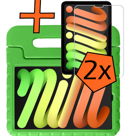 Nomfy Nomfy iPad Mini 7 Kinderhoes Met 2x Screenprotector - Groen