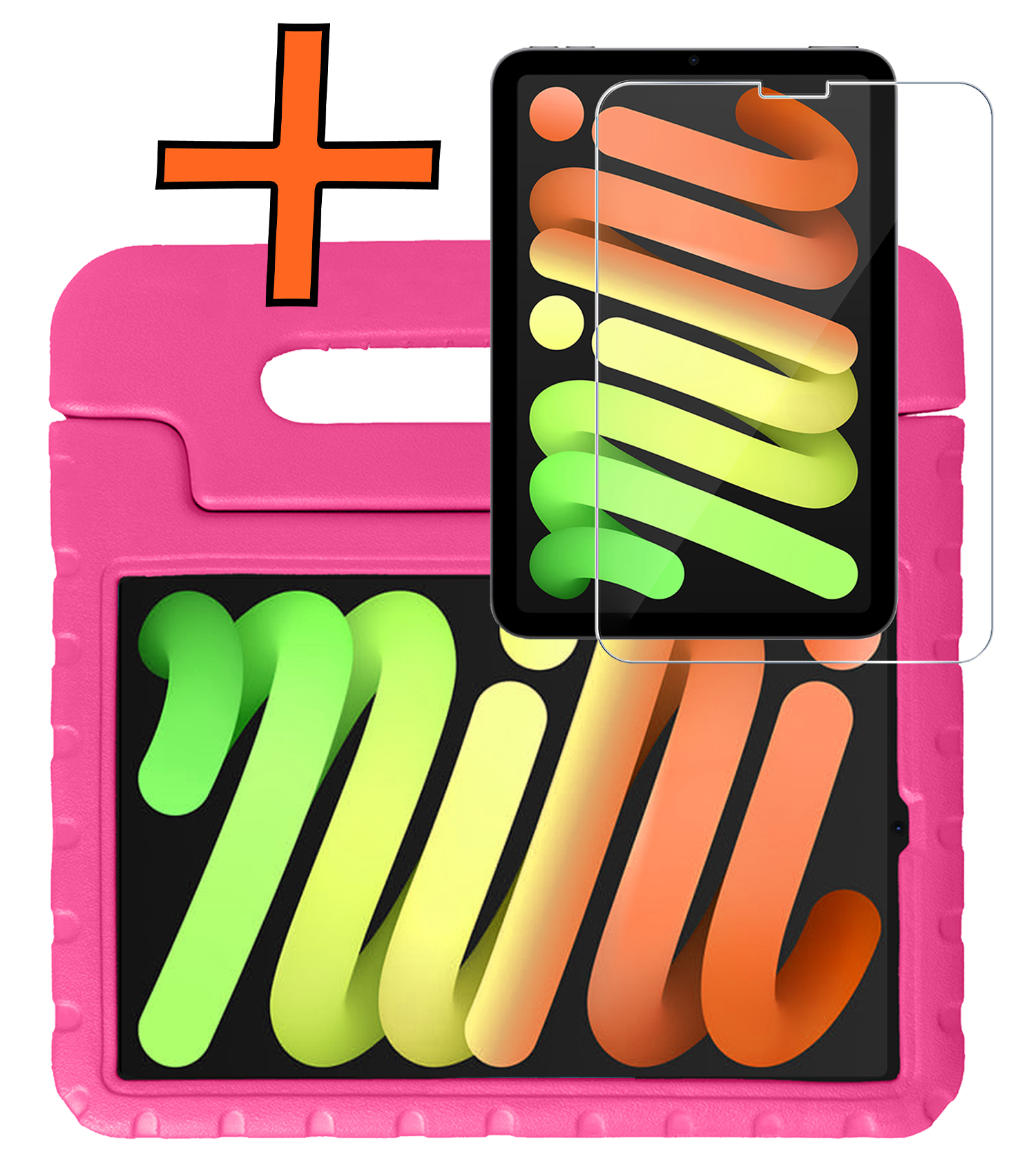 Nomfy Nomfy iPad Mini 7 Kinderhoes Met Screenprotector - Roze