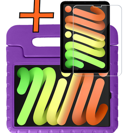 Nomfy Nomfy iPad Mini 7 Kinderhoes Met Screenprotector - Paars
