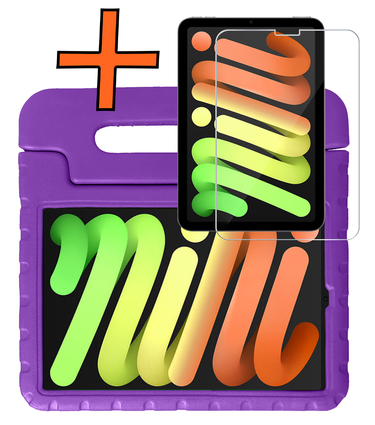 Nomfy Nomfy iPad Mini 7 Kinderhoes Met Screenprotector - Paars