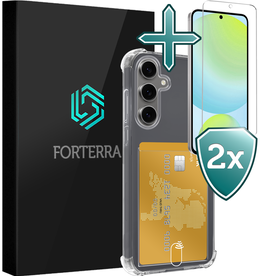 Forterra Forterra Samsung Galaxy S24 FE Hoesje Pashouder Met 2x Screenprotector