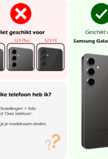 Nomfy Hoesje Geschikt voor Samsung S24 FE Hoesje Pasjeshouder Shockproof Pas Houder Met Screenprotector - Hoesje Geschikt voor Samsung Galaxy S24 FE Hoes Met Kaarthouder - Transparant