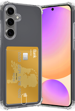 Nomfy Hoesje Geschikt voor Samsung S24 FE Hoesje Pasjeshouder Shockproof Pas Houder - Hoesje Geschikt voor Samsung Galaxy S24 FE Hoes Met Kaarthouder - Transparant