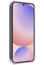 NoXx Hoes Geschikt voor Samsung S24 FE Hoesje Pasjeshouder Cover Shock Proof Case Siliconen Hoes Met Kaarthouder Met Screenprotector - Transparant