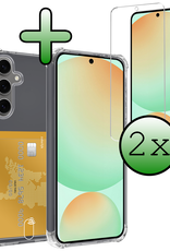 BASEY. Hoes Geschikt voor Samsung S24 FE Hoesje Shock Proof Case Hoes Met 2x Screenprotector - Hoesje Geschikt voor Samsung Galaxy S24 FE Hoes Cover Shockproof - Transparant