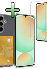 BASEY. Hoes Geschikt voor Samsung S24 FE Hoesje Shock Proof Case Hoes Met Screenprotector - Hoesje Geschikt voor Samsung Galaxy S24 FE Hoes Cover Shockproof - Transparant