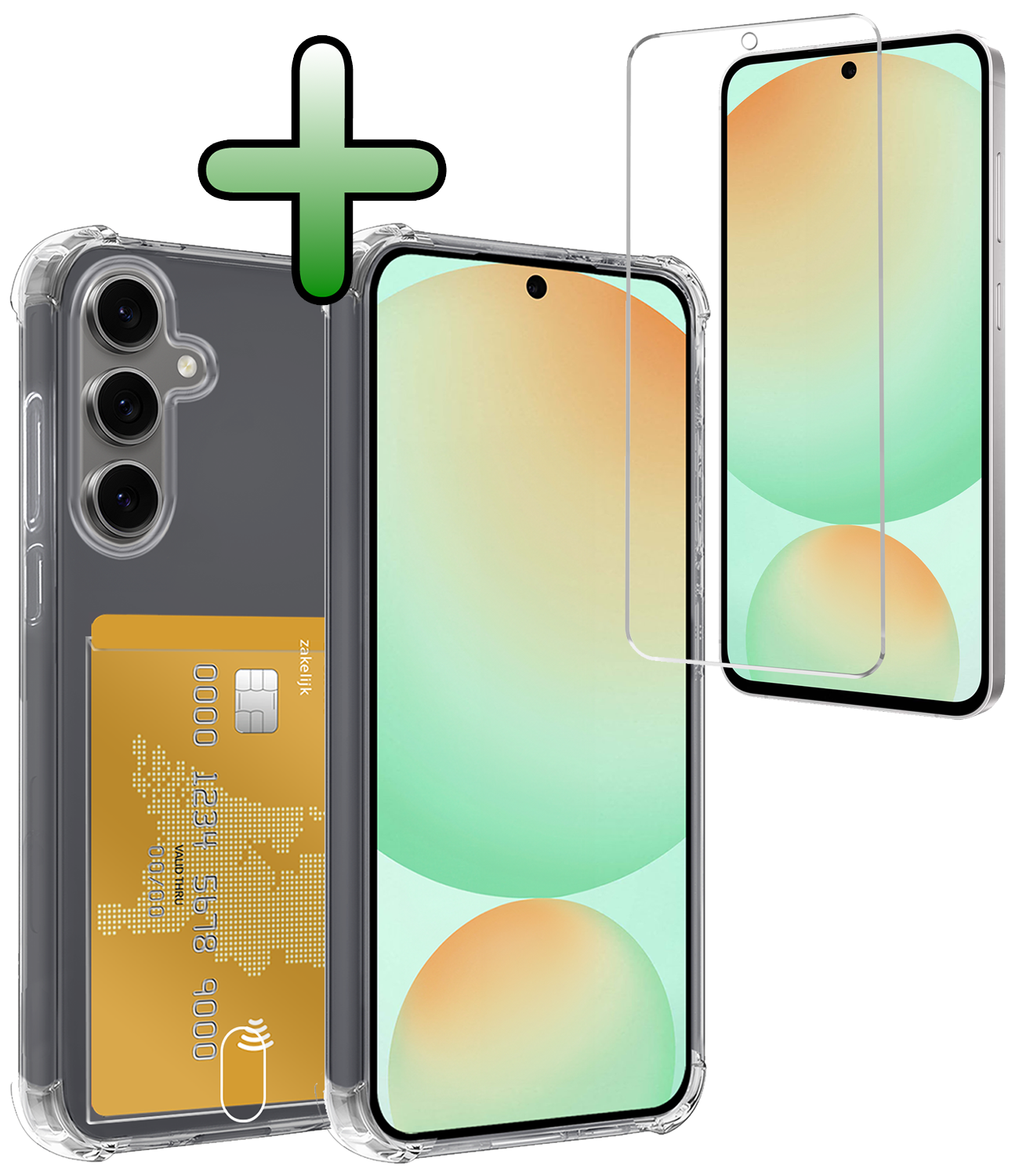 BASEY. Hoes Geschikt voor Samsung S24 FE Hoesje Shock Proof Case Hoes Met Screenprotector - Hoesje Geschikt voor Samsung Galaxy S24 FE Hoes Cover Shockproof - Transparant