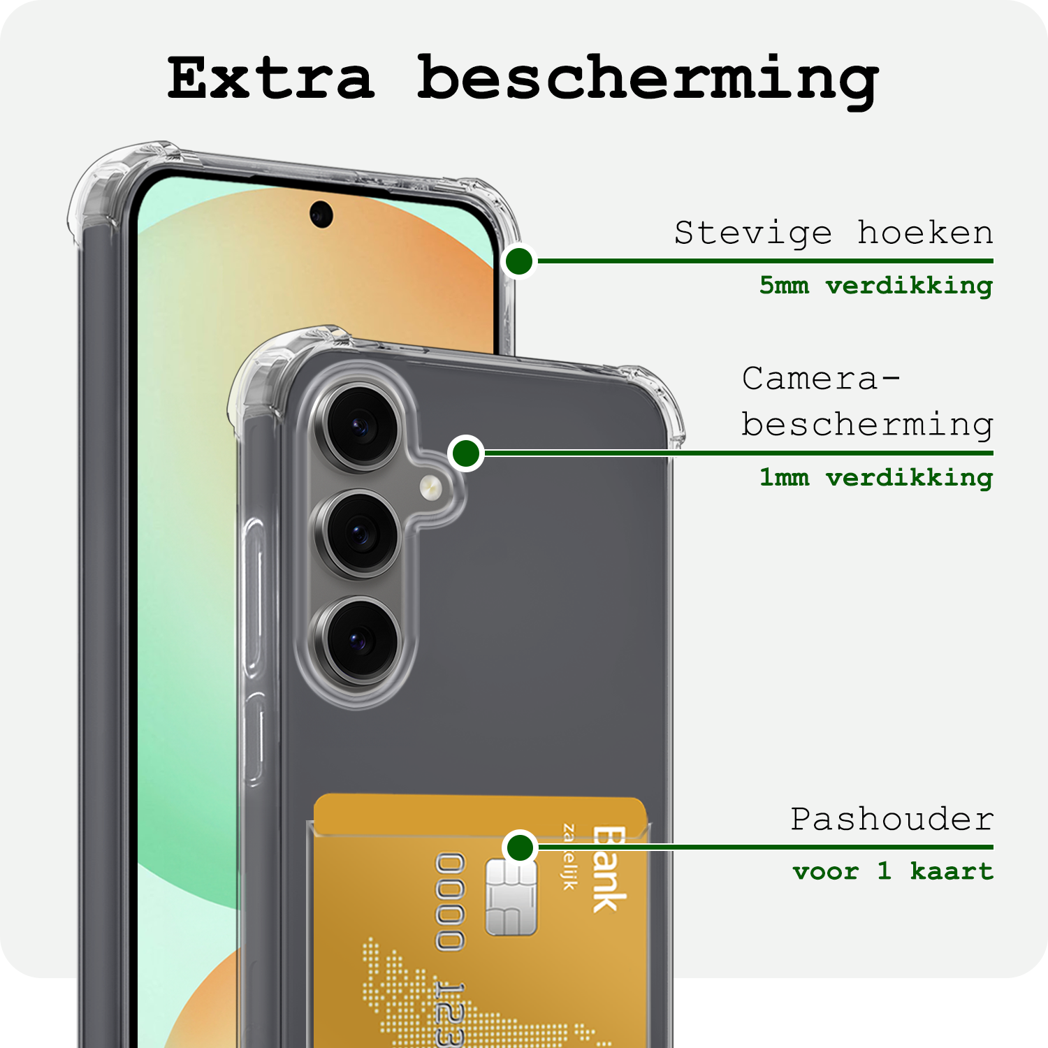 BASEY. Hoes Geschikt voor Samsung S24 FE Hoesje Shock Proof Case Hoes Met Screenprotector - Hoesje Geschikt voor Samsung Galaxy S24 FE Hoes Cover Shockproof - Transparant