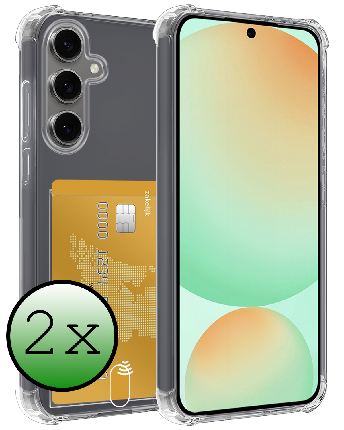 BASEY. Hoes Geschikt voor Samsung S24 FE Hoesje Shock Proof Case Hoes - Hoesje Geschikt voor Samsung Galaxy S24 FE Hoes Cover Shockproof - Transparant - 2 Stuks