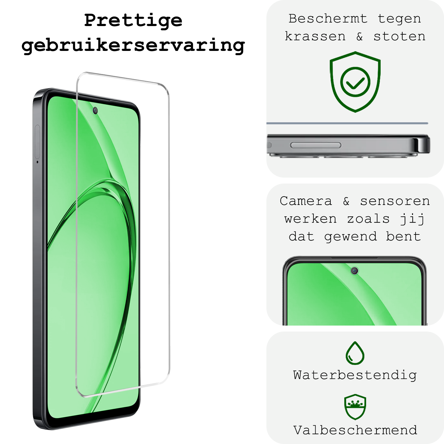 BASEY. BASEY. OPPO A80 Screenprotector Glas - 3 PACK