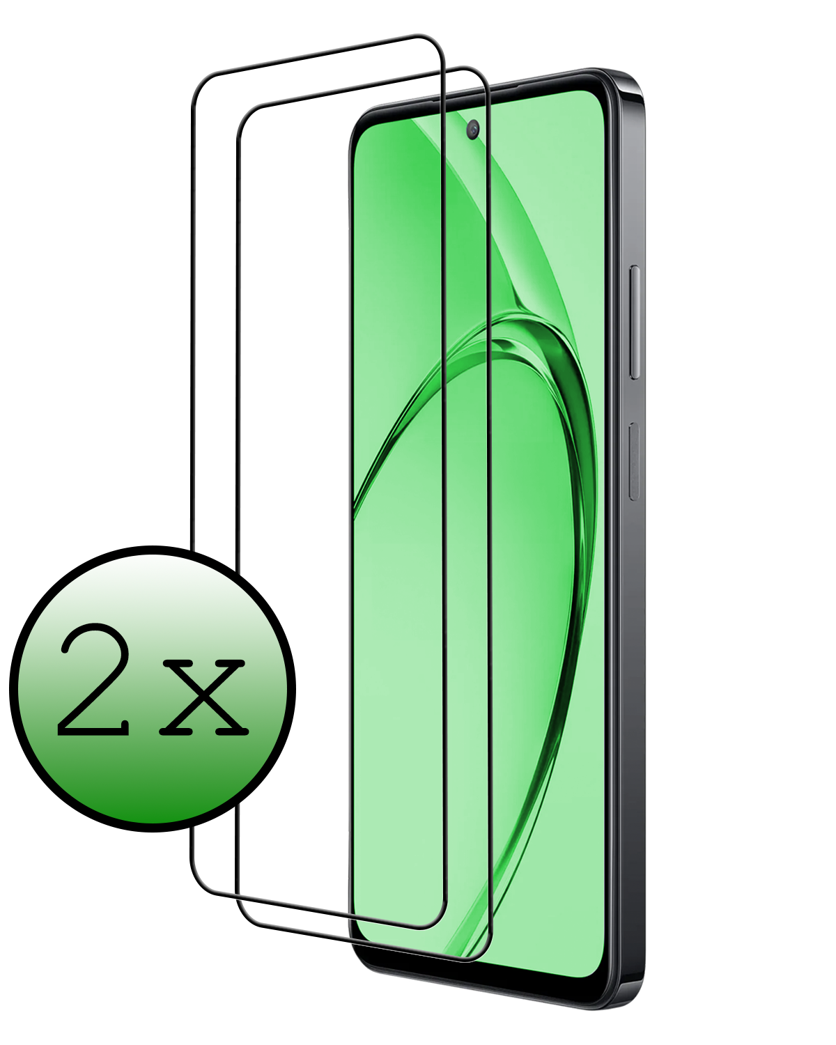 BASEY. BASEY. OPPO A80 Screenprotector Glas Full Cover - 2 PACK