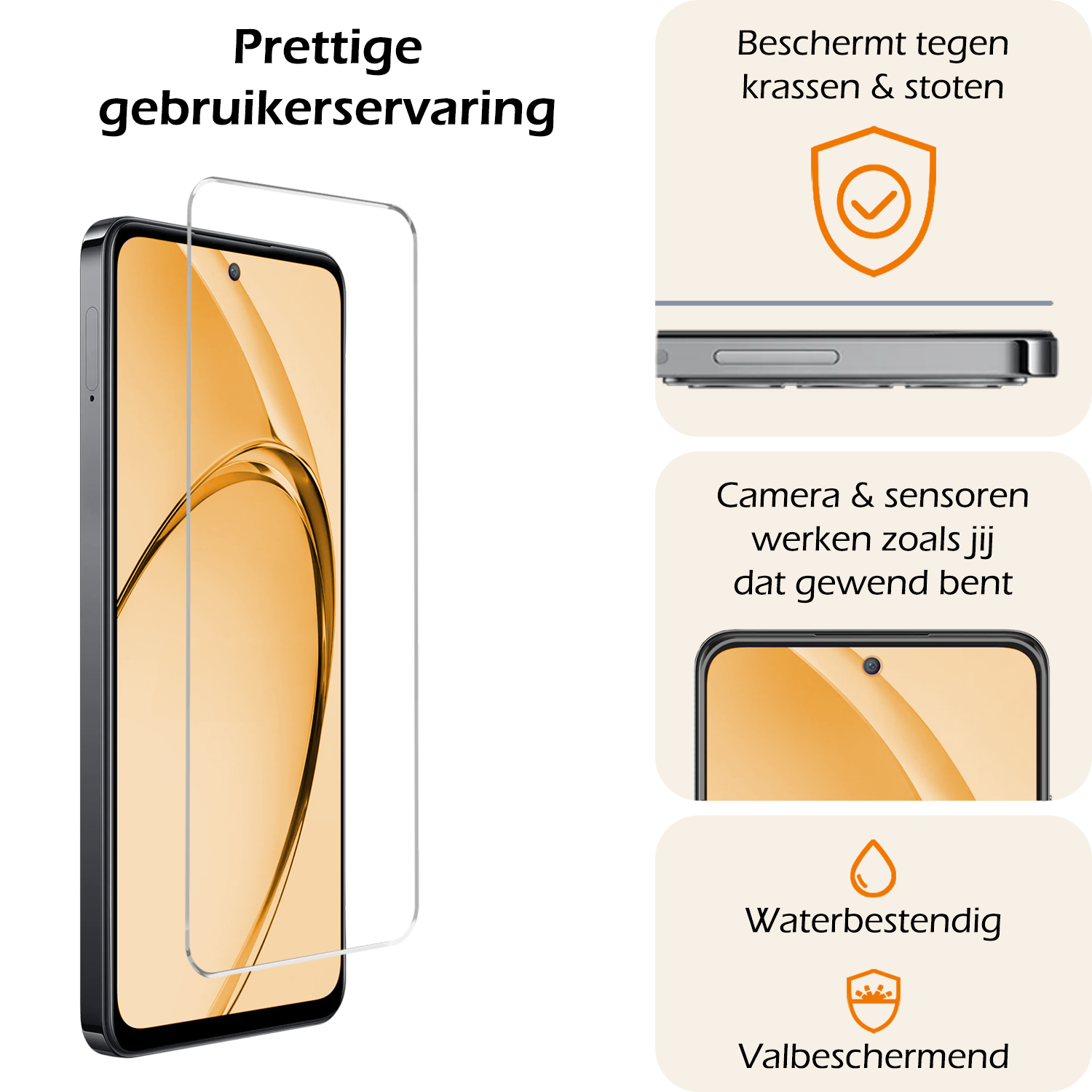 Nomfy Nomfy OPPO A80 Screenprotector Glas - 3 PACK