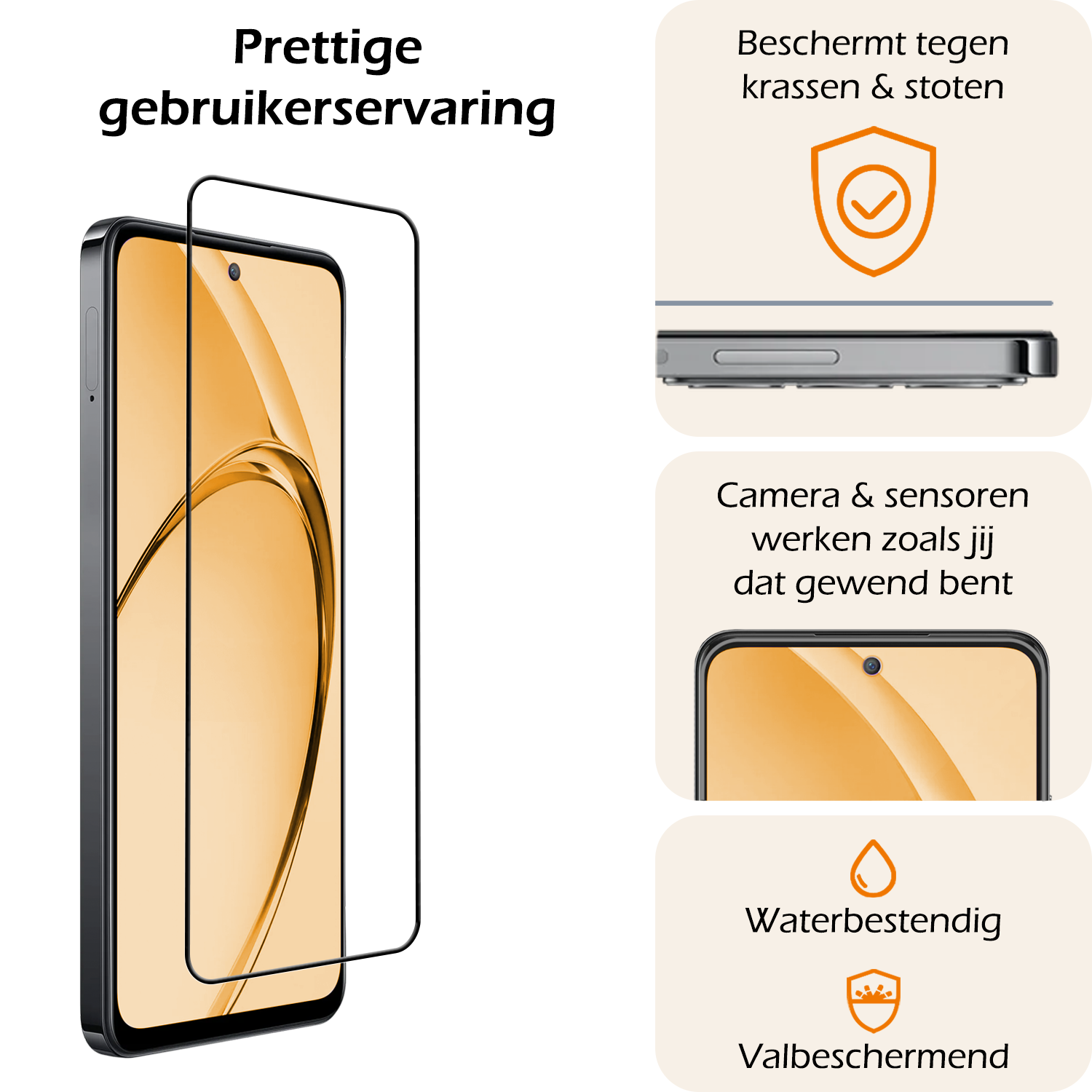 Nomfy Nomfy OPPO A80 Screenprotector Glas Full Cover