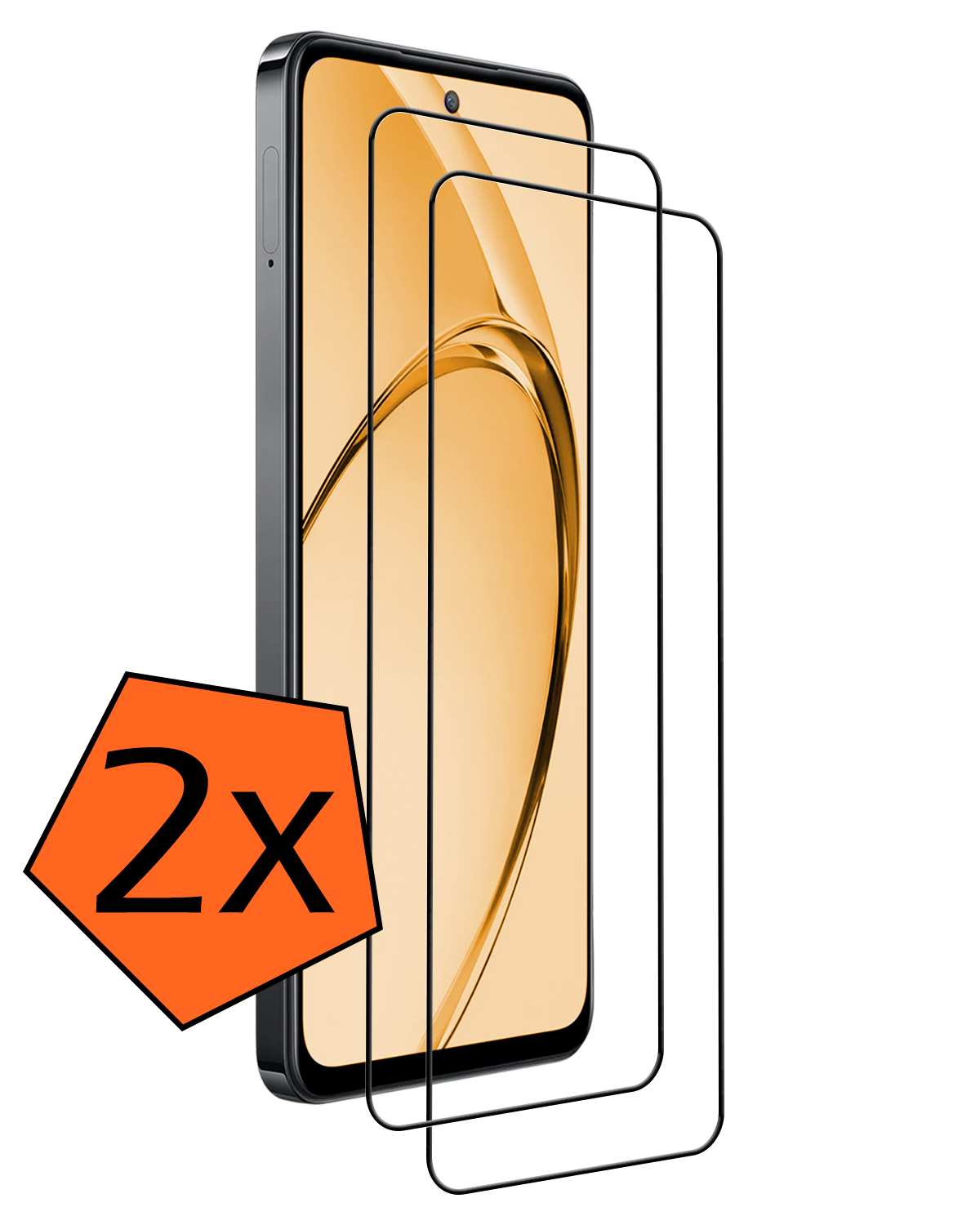 Nomfy Nomfy OPPO A80 Screenprotector Glas Full Cover - 2 PACK