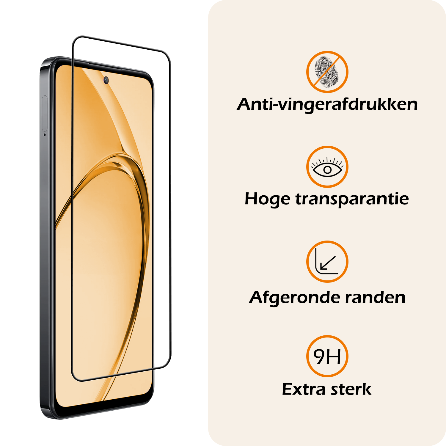 Nomfy Nomfy OPPO A80 Screenprotector Glas Full Cover - 3 PACK