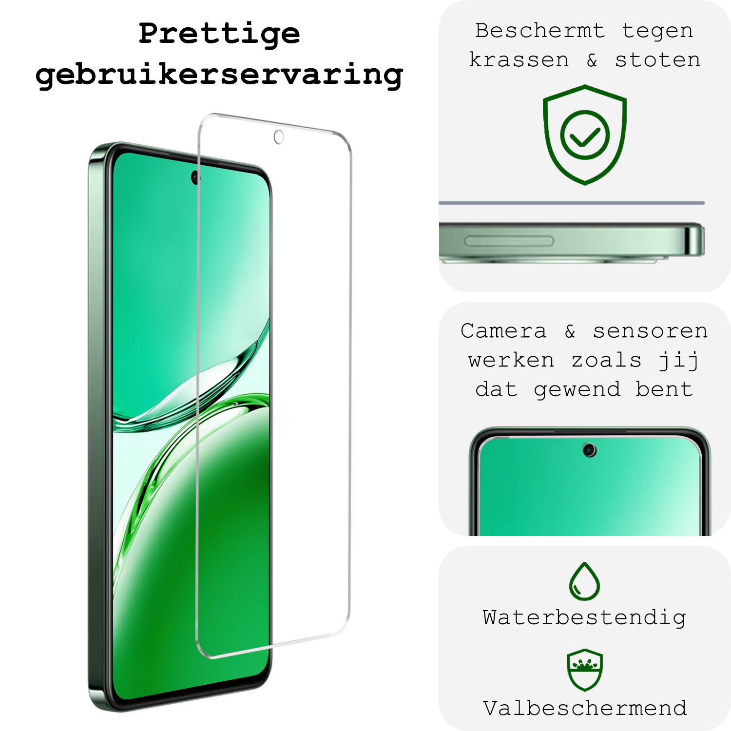 BASEY. BASEY. OPPO Reno 12F Screenprotector Glas - 2 PACK