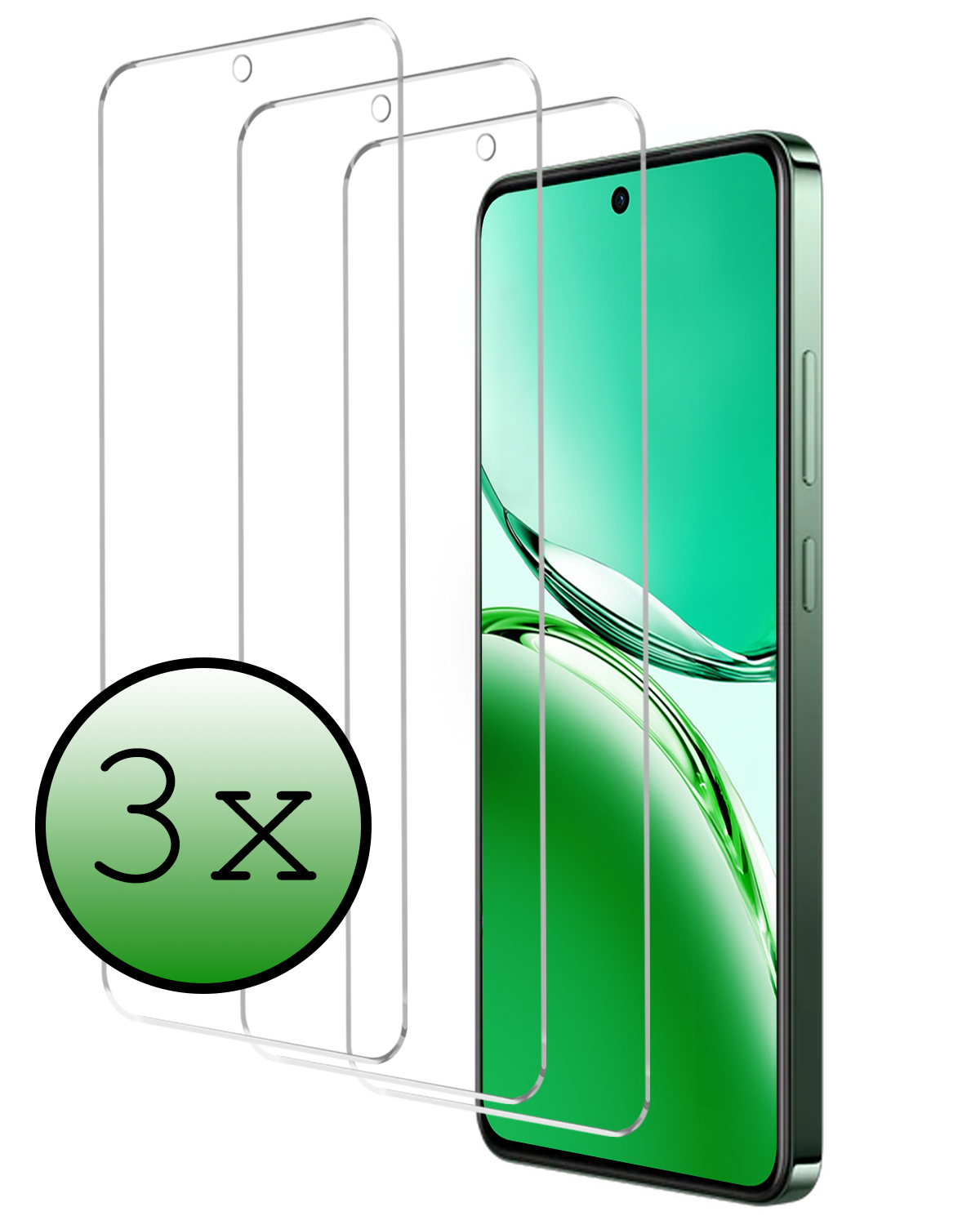 BASEY. BASEY. OPPO Reno 12F Screenprotector Glas - 3 PACK