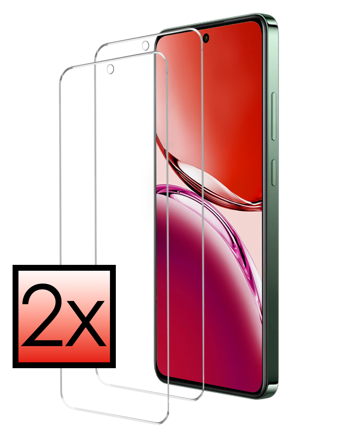NoXx NoXx OPPO Reno 12F Screenprotector Glas - 2 PACK