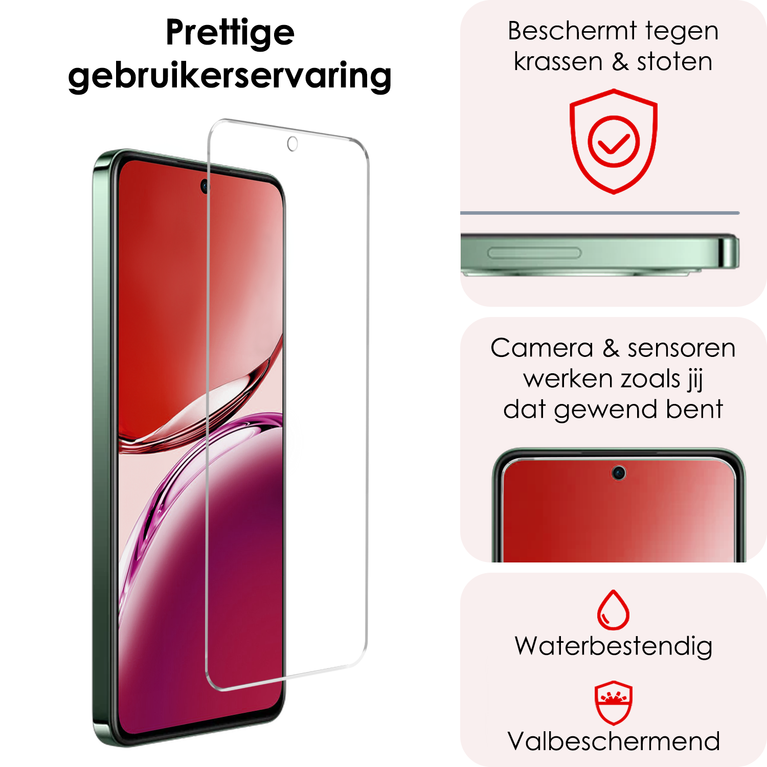 NoXx NoXx OPPO Reno 12F Screenprotector Glas - 2 PACK