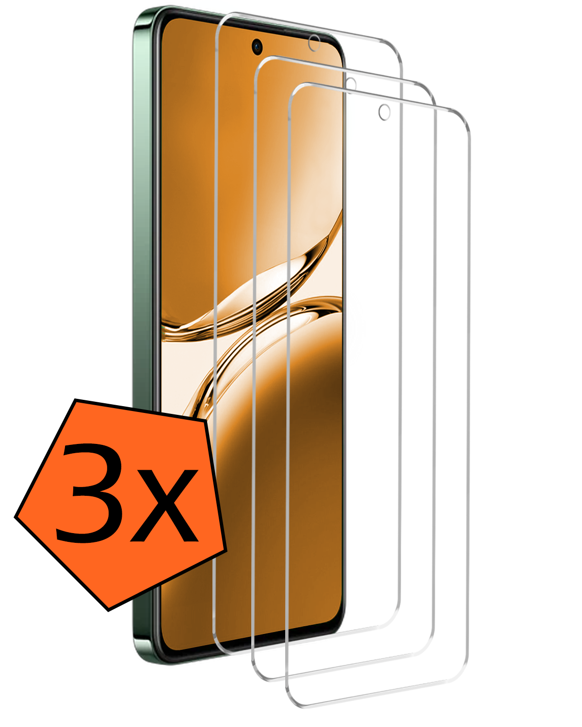 Nomfy Nomfy OPPO Reno 12F Screenprotector Glas - 3 PACK