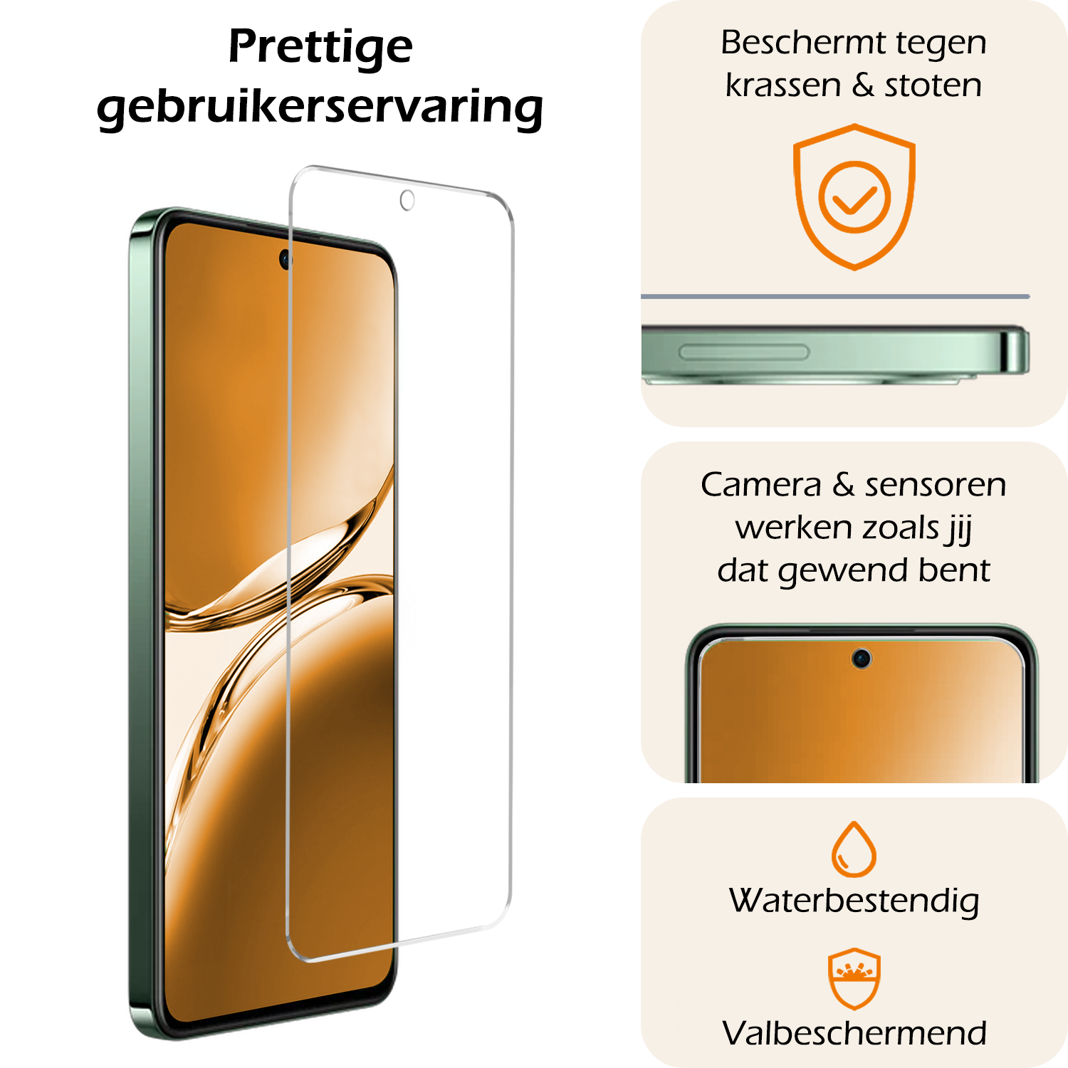 Nomfy Nomfy OPPO Reno 12F Screenprotector Glas - 3 PACK