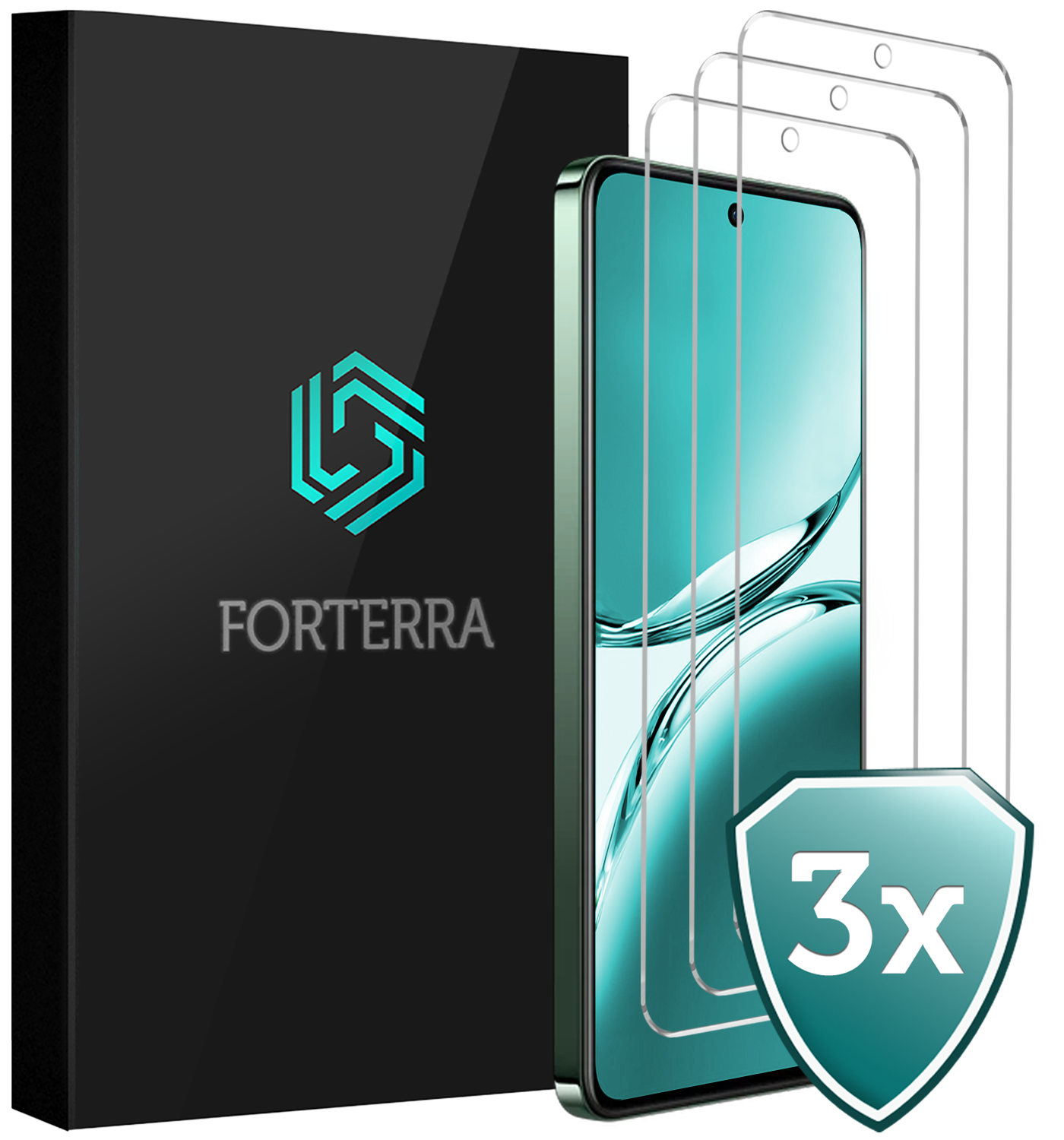 Forterra Forterra OPPO Reno 12F Screenprotector Glas - 3 PACK