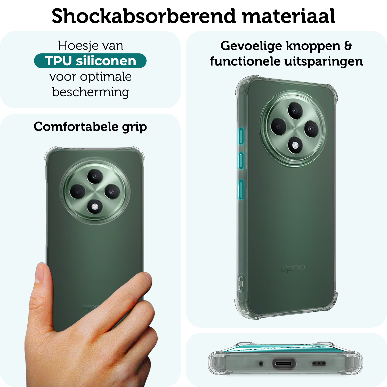 Forterra Forterra OPPO Reno 12F Hoesje Shockproof Met 2x Screenprotector
