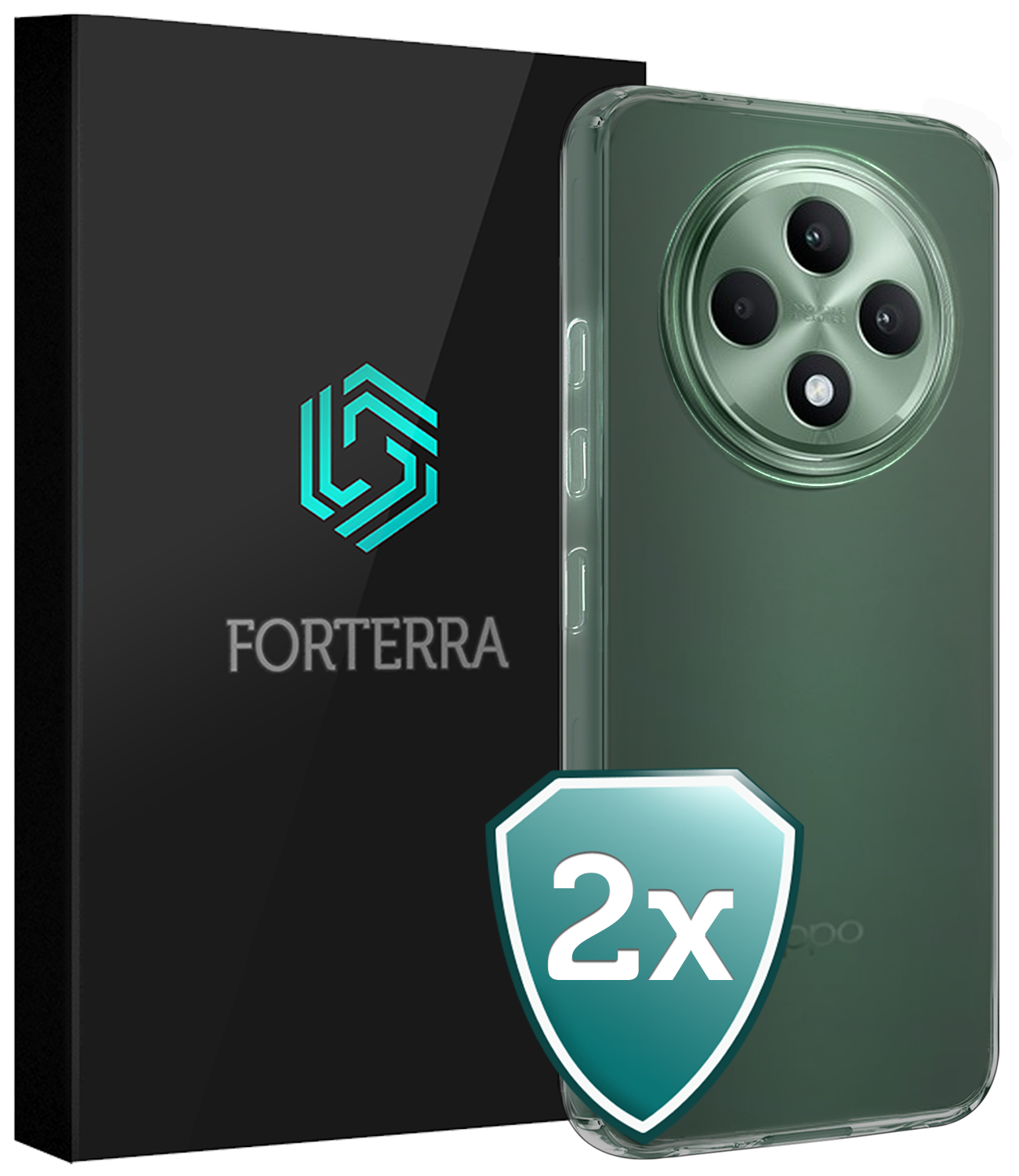 Forterra Forterra OPPO Reno 12F Hoesje Siliconen - Transparant - 2 PACK