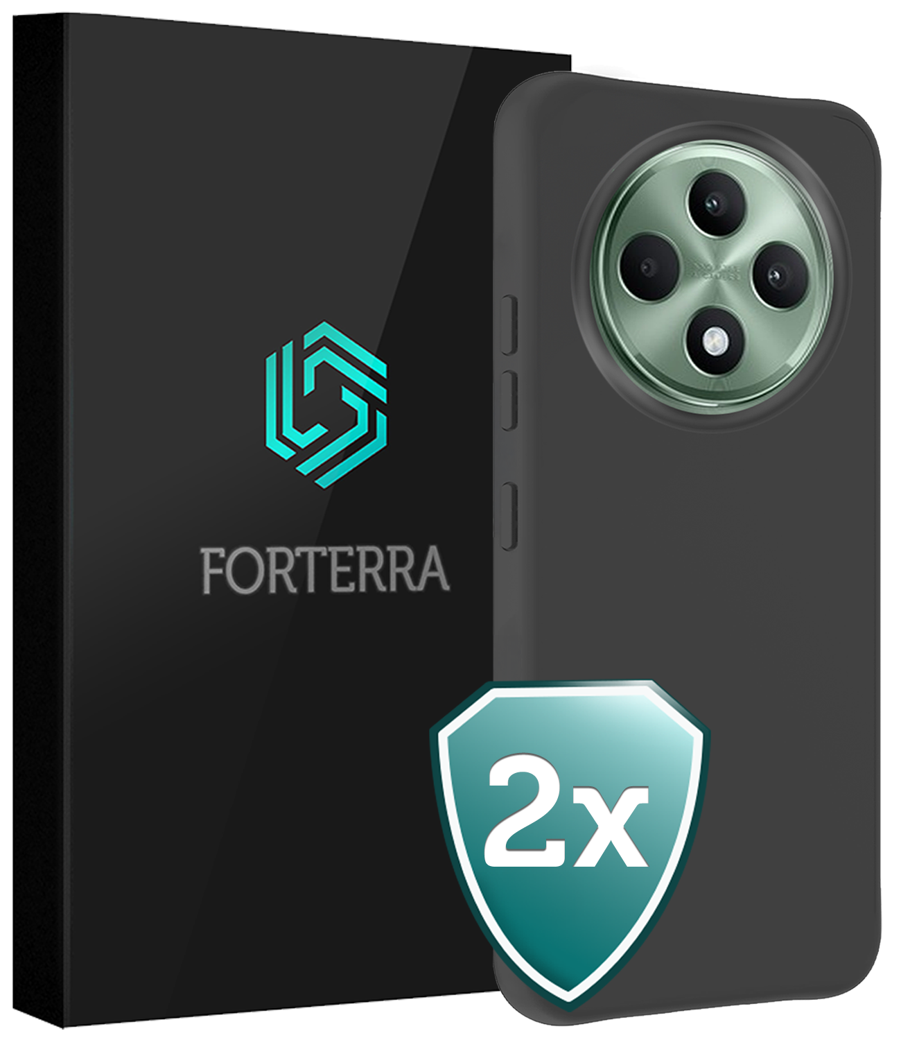 Forterra Forterra OPPO Reno 12F Hoesje Siliconen - Zwart - 2 PACK