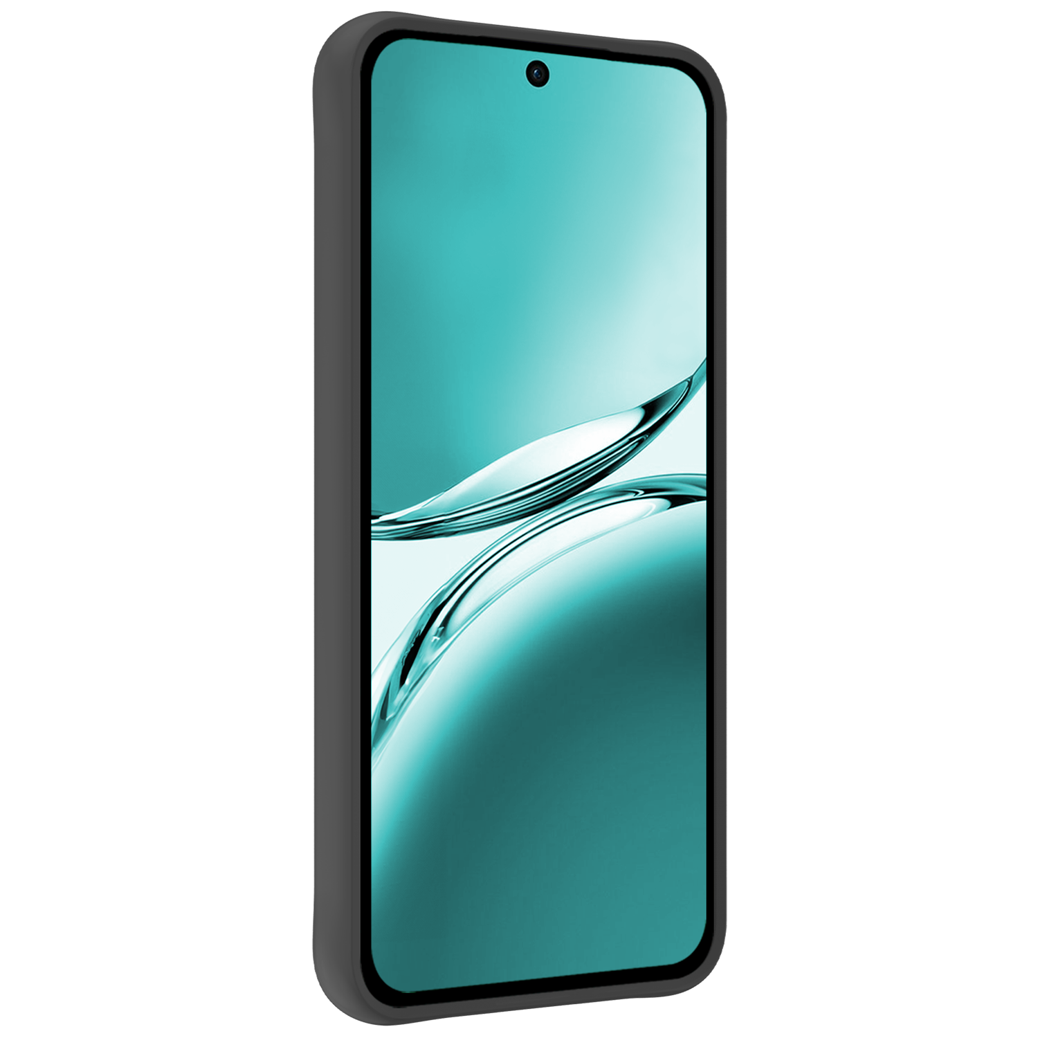 Forterra Forterra OPPO Reno 12F Hoesje Siliconen Met 2x Screenprotector - Zwart