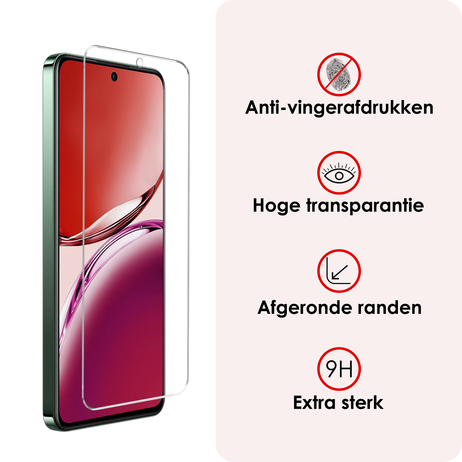 NoXx NoXx OPPO Reno 12F Hoesje Siliconen Met 2x Screenprotector - Zwart