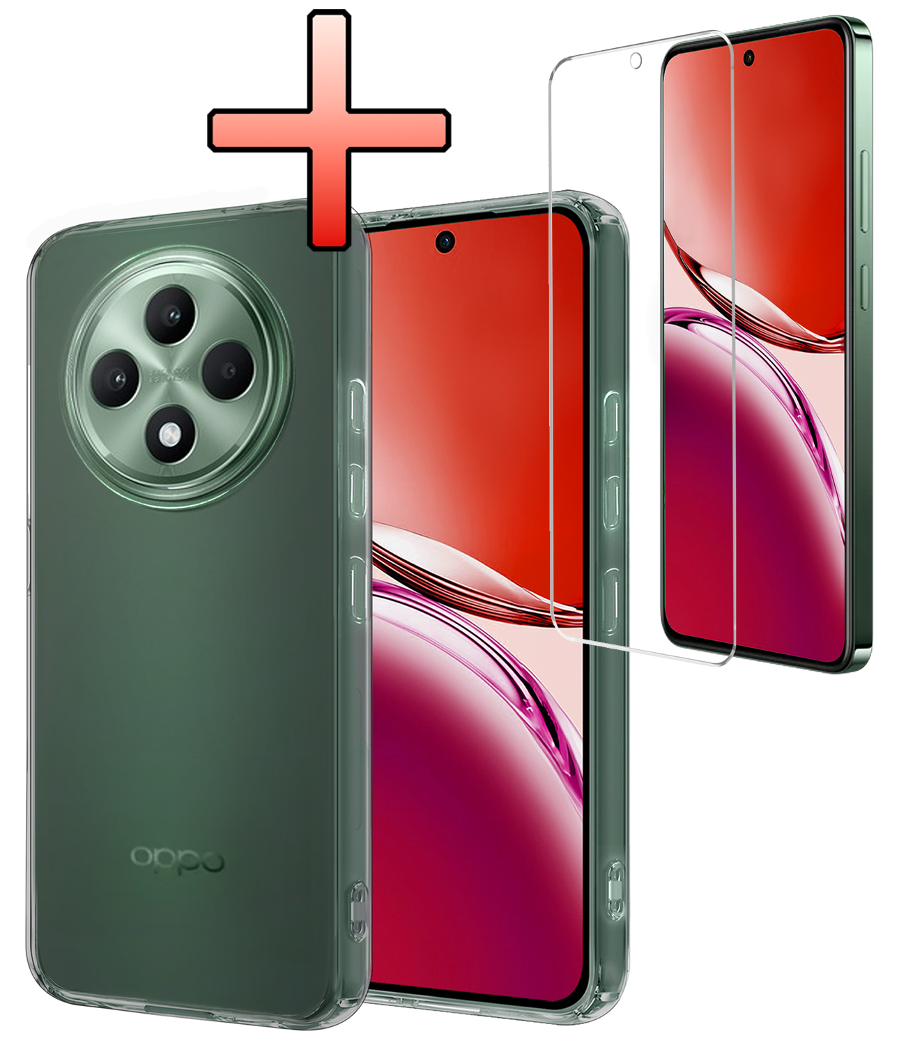 NoXx NoXx OPPO Reno 12F Hoesje Siliconen Met Screenprotector - Transparant