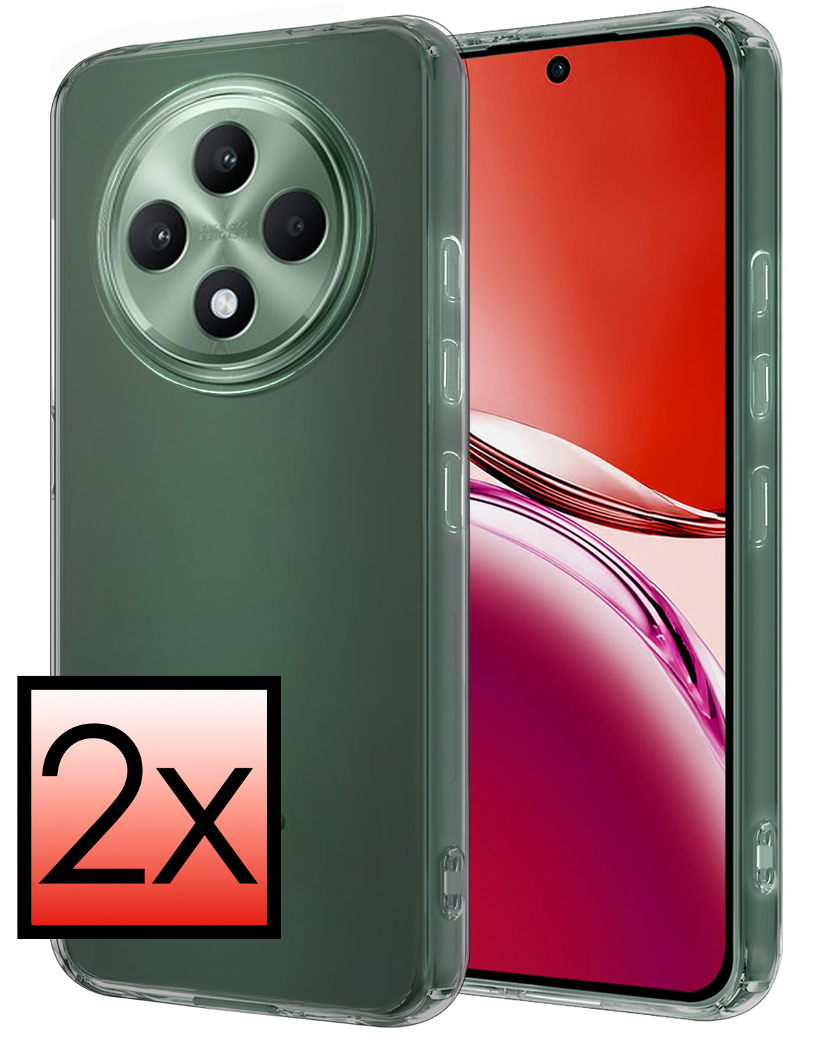 NoXx NoXx OPPO Reno 12F Hoesje Siliconen - Transparant - 2 PACK