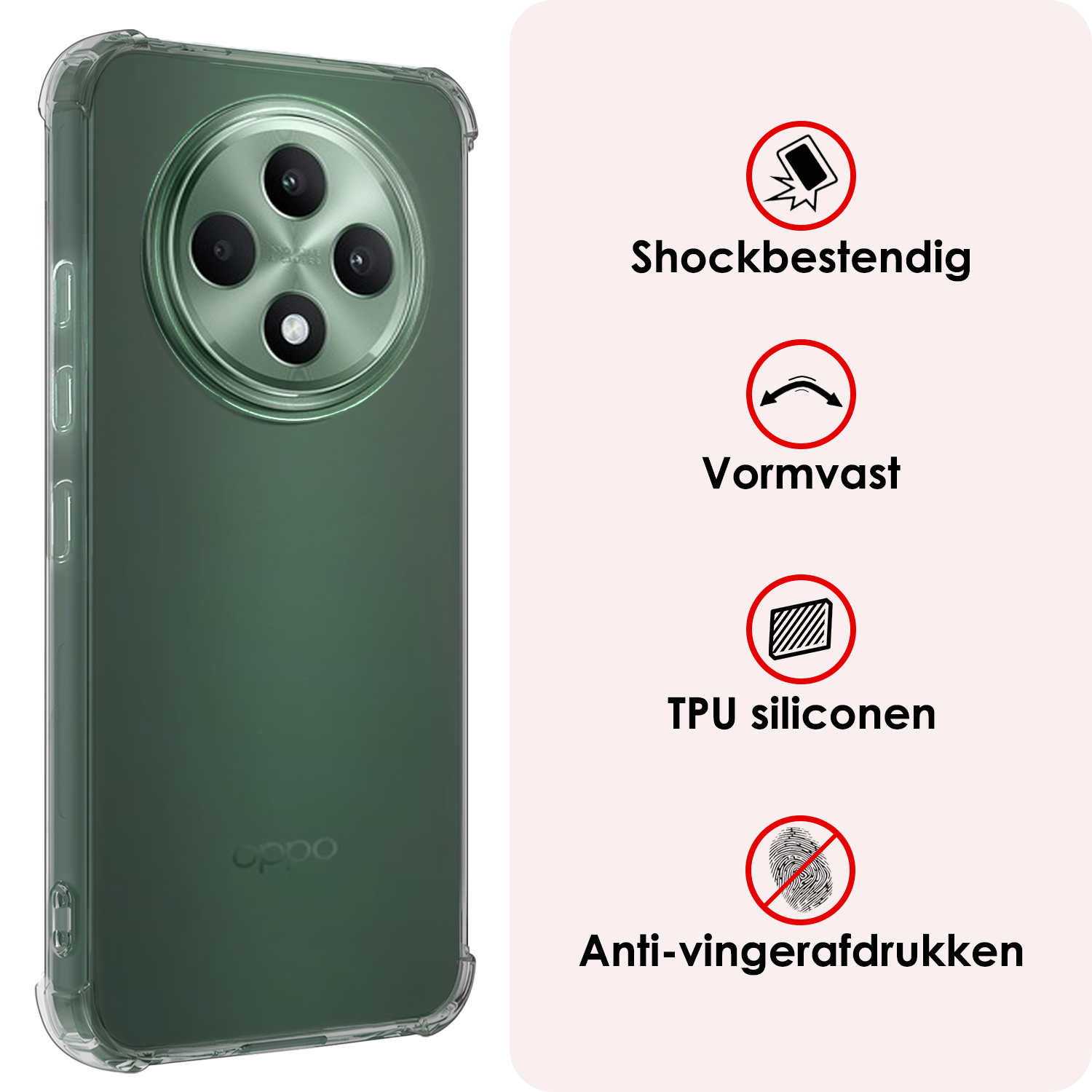 NoXx NoXx OPPO Reno 12F Hoesje Shockproof Met 2x Screenprotector