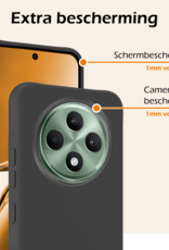 Nomfy Nomfy OPPO Reno 12F Hoesje Siliconen Met Screenprotector - Zwart