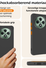 Nomfy Nomfy OPPO Reno 12F Hoesje Siliconen Met Screenprotector - Zwart