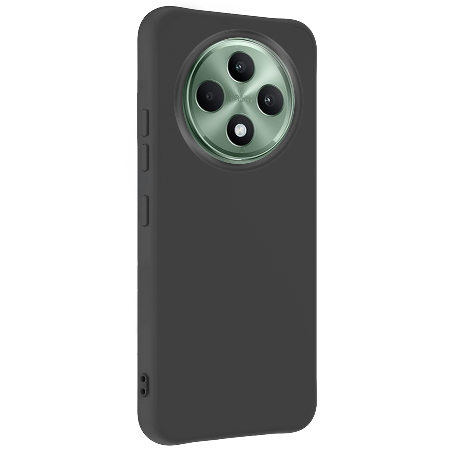 Nomfy Nomfy OPPO Reno 12F Hoesje Siliconen Met Screenprotector - Zwart