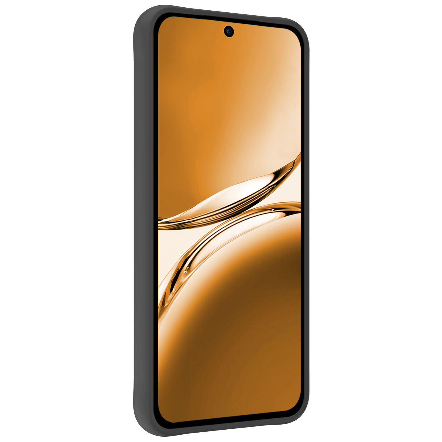 Nomfy Nomfy OPPO Reno 12F Hoesje Siliconen Met Screenprotector - Zwart