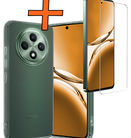 Nomfy Nomfy OPPO Reno 12F Hoesje Siliconen Met Screenprotector - Transparant