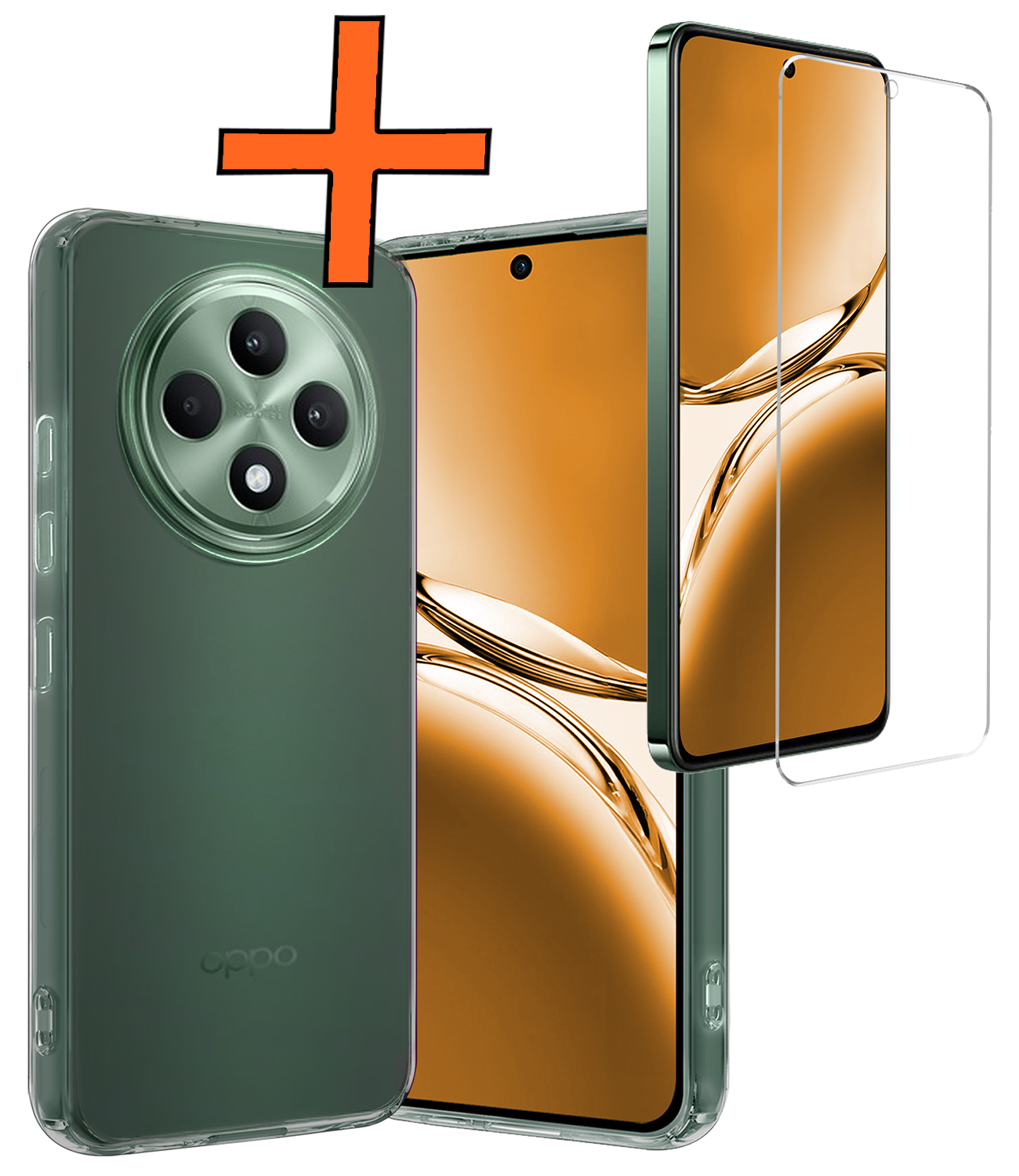 Nomfy Nomfy OPPO Reno 12F Hoesje Siliconen Met Screenprotector - Transparant