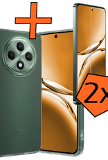 Nomfy Nomfy OPPO Reno 12F Hoesje Siliconen Met 2x Screenprotector - Transparant