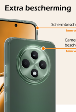 Nomfy Nomfy OPPO Reno 12F Hoesje Siliconen Met 2x Screenprotector - Transparant