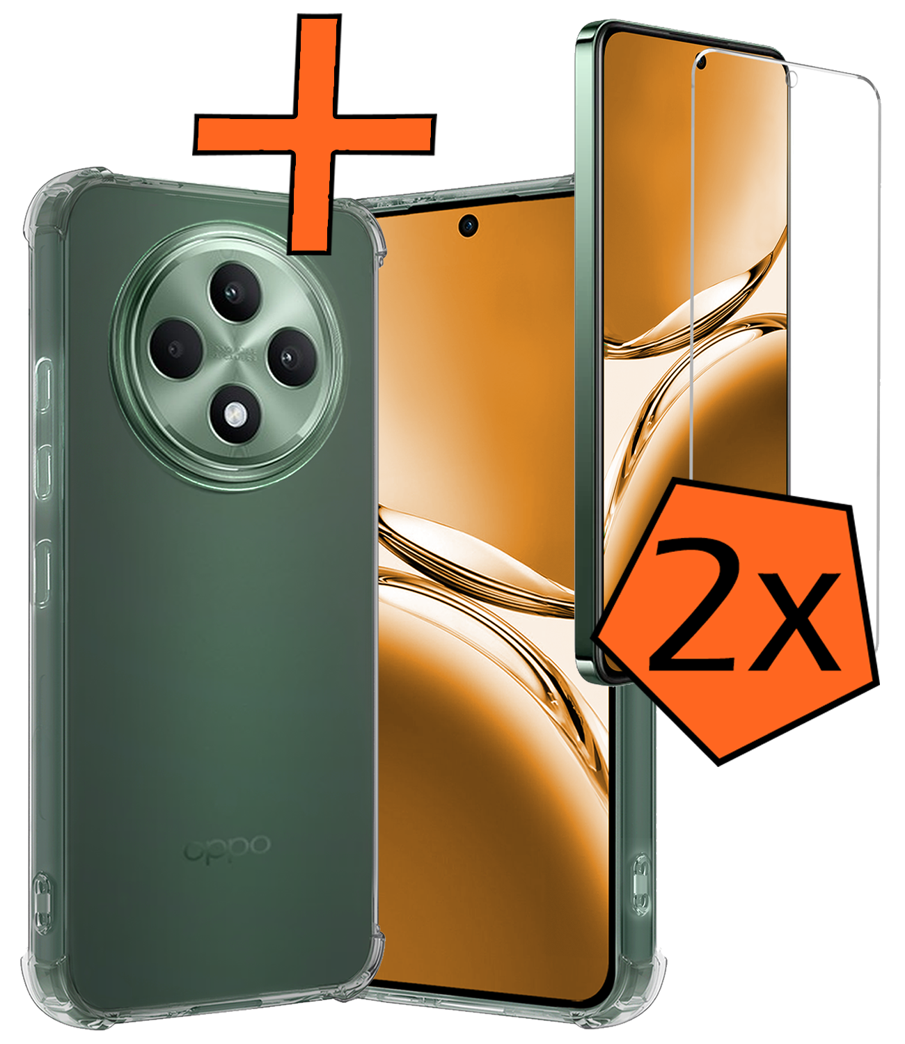 Nomfy Nomfy OPPO Reno 12F Hoesje Shockproof Met 2x Screenprotector