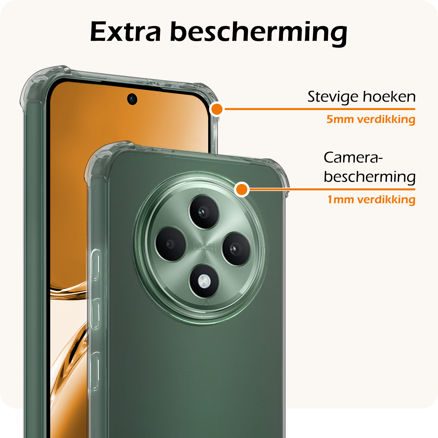 Nomfy Nomfy OPPO Reno 12F Hoesje Shockproof Met 2x Screenprotector