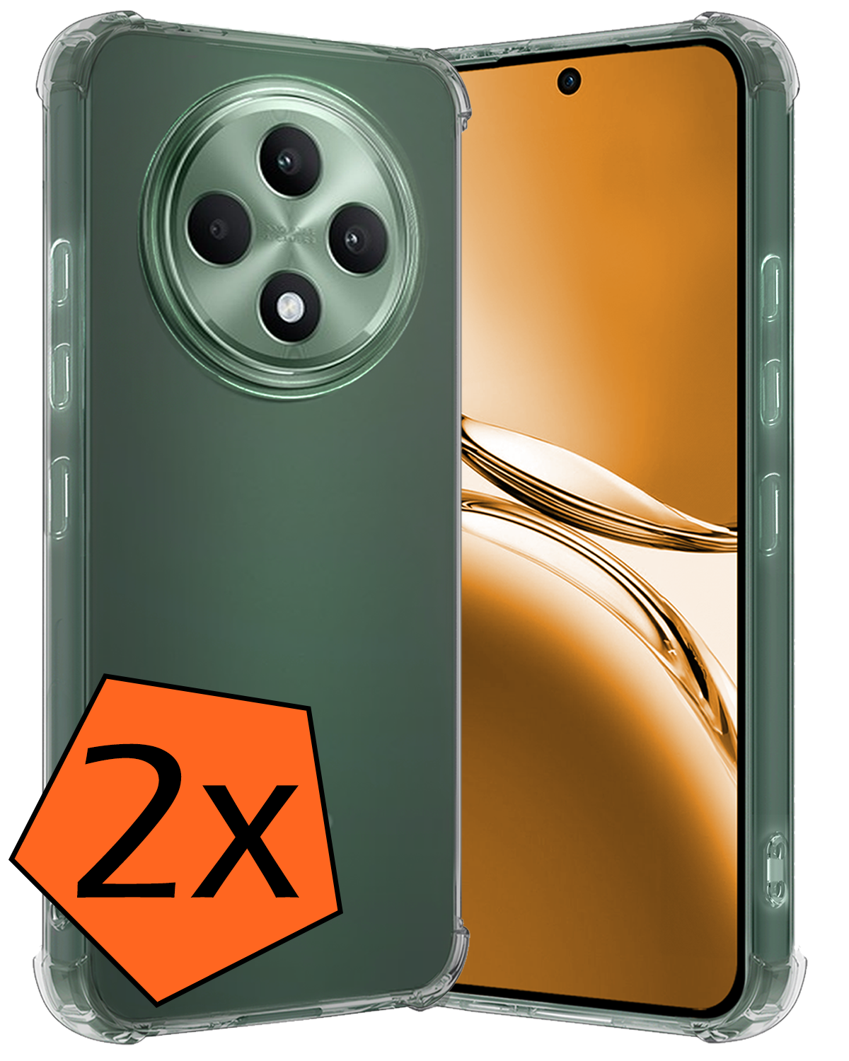 Nomfy Nomfy OPPO Reno 12F Hoesje Shockproof - Transparant - 2 PACK