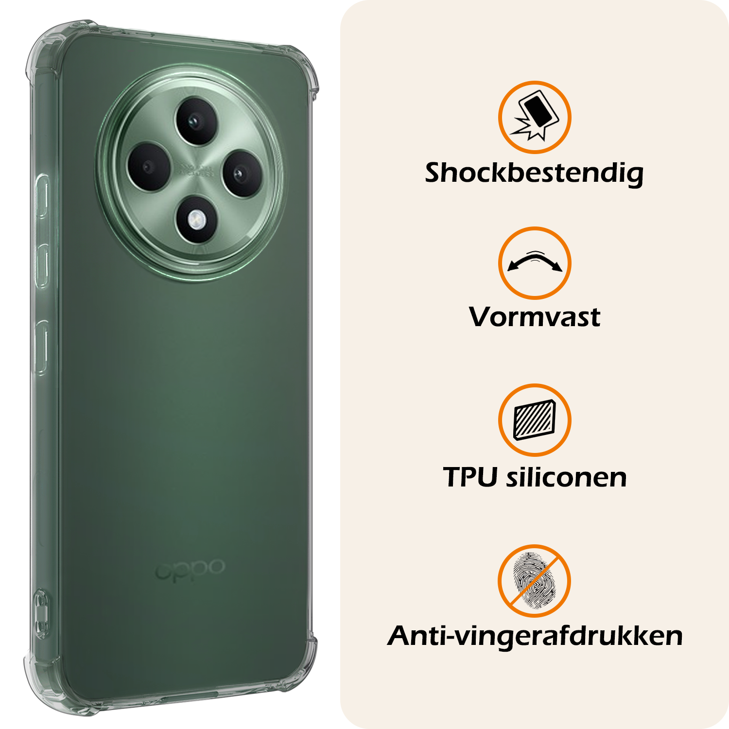 Nomfy Nomfy OPPO Reno 12F Hoesje Shockproof - Transparant - 2 PACK