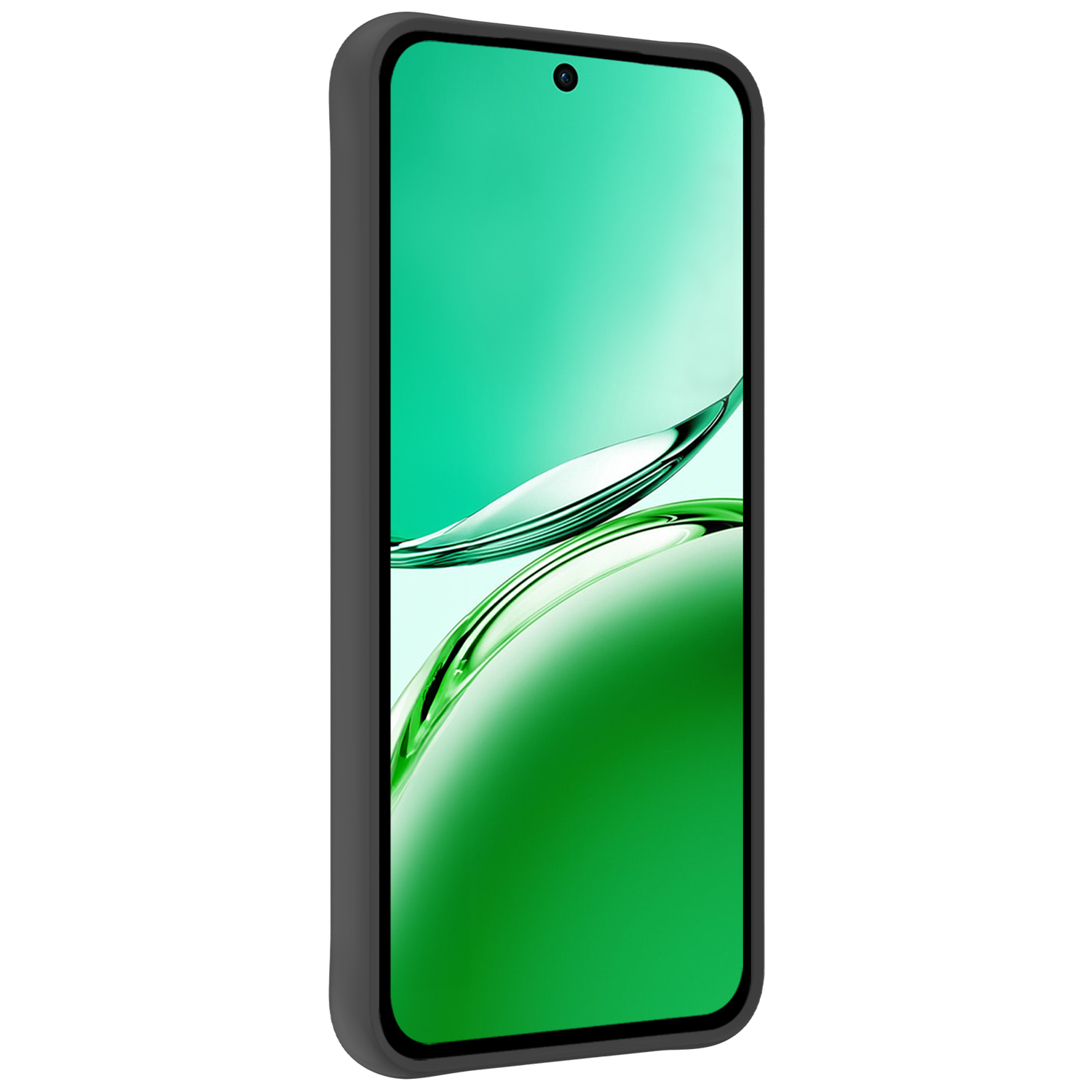 BASEY. BASEY. OPPO Reno 12F Hoesje Siliconen Met 2x Screenprotector - Zwart