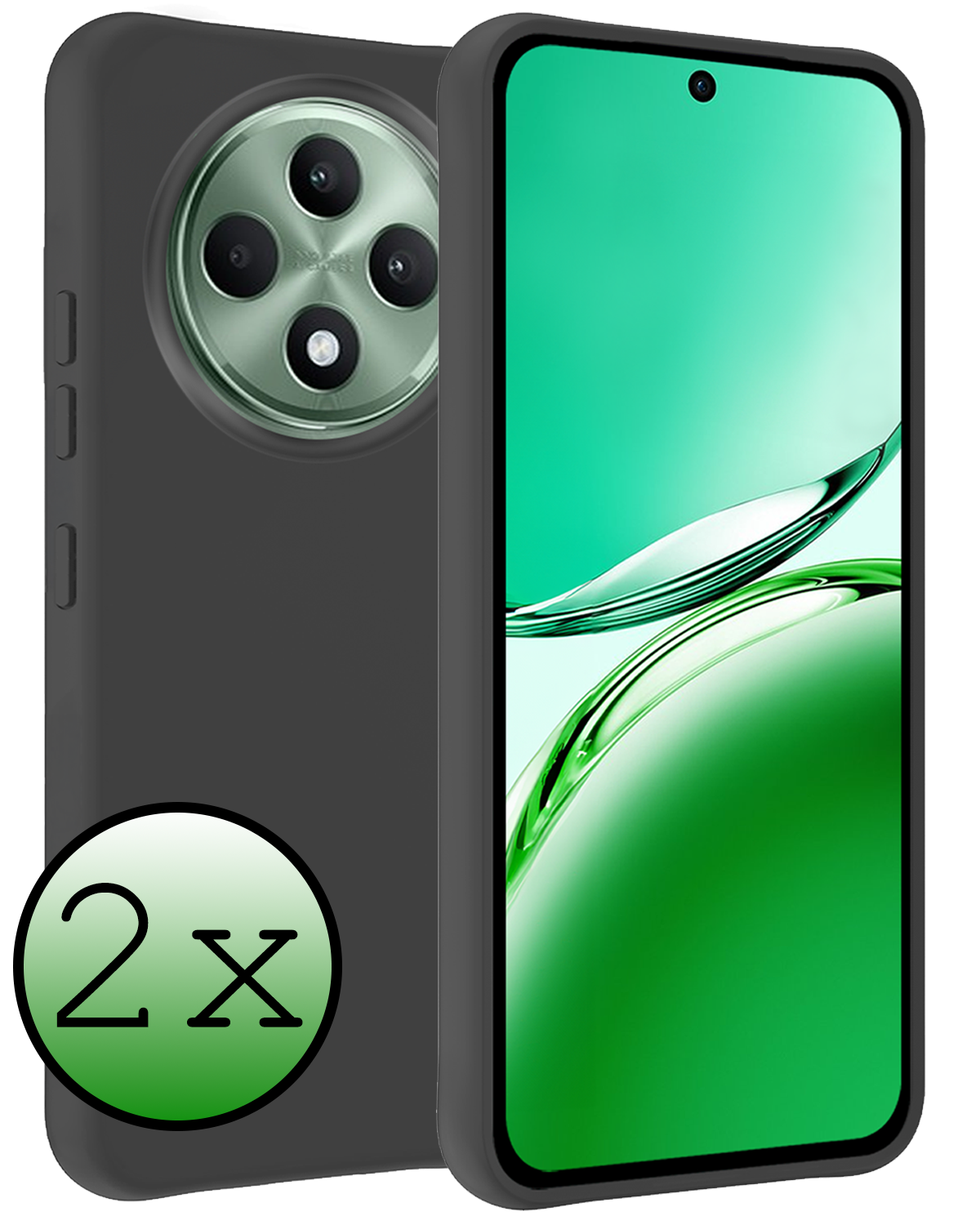 BASEY. BASEY. OPPO Reno 12F Hoesje Siliconen - Zwart - 2 PACK