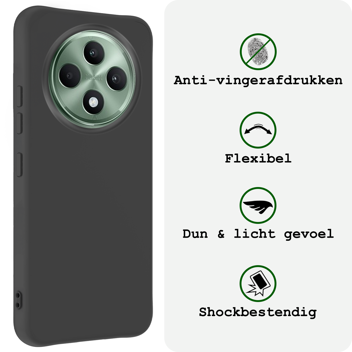 BASEY. BASEY. OPPO Reno 12F Hoesje Siliconen - Zwart