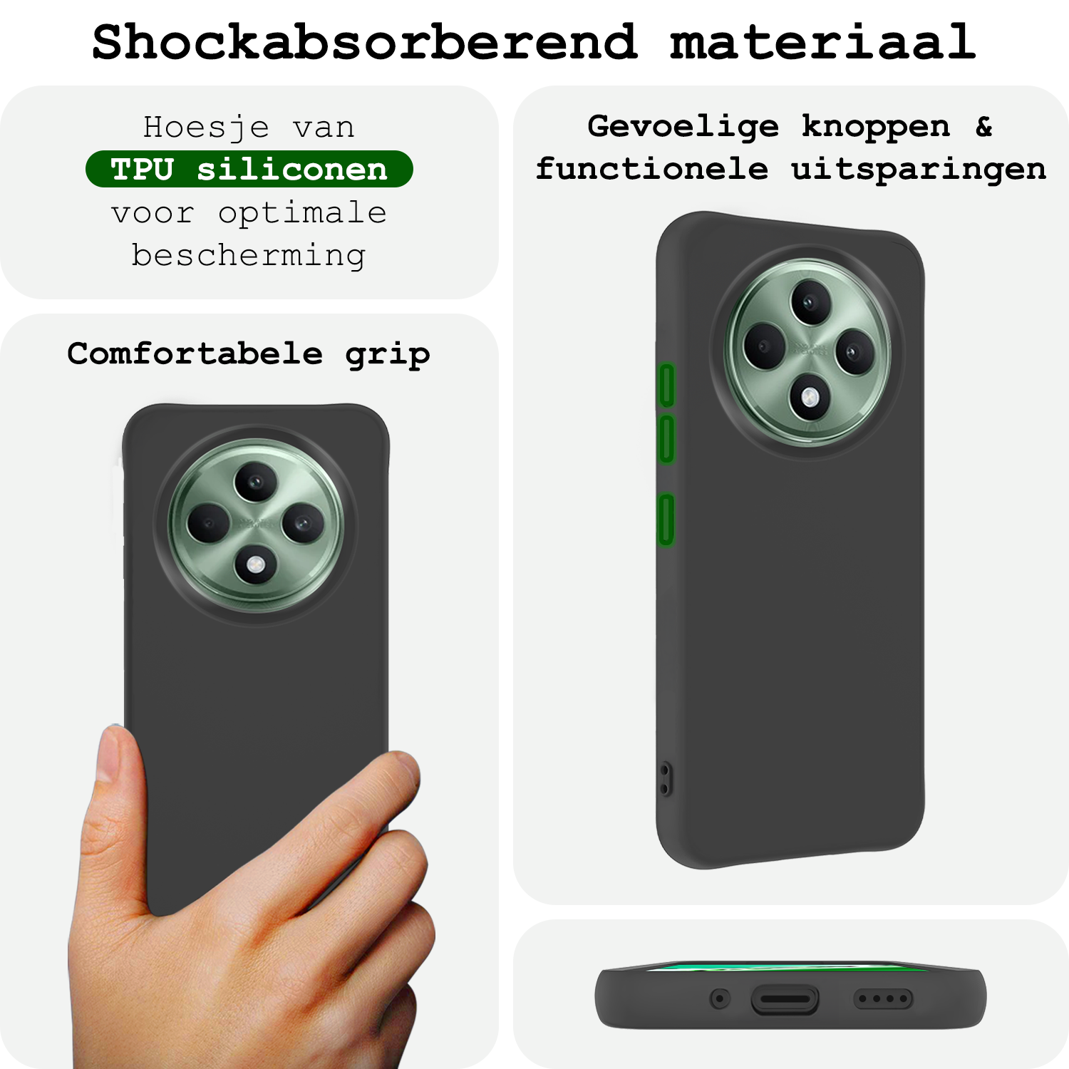 BASEY. BASEY. OPPO Reno 12F Hoesje Siliconen - Zwart